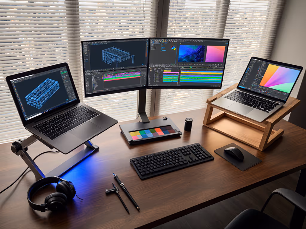 Creative Workflow Stand Comparison: CAD vs Video vs Design Ergonomics